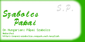 szabolcs papai business card