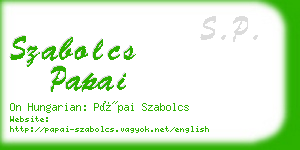 szabolcs papai business card